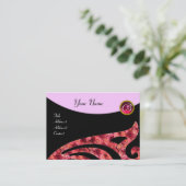 Carte De Visite AILIER STYLÉ 2 MONOGRAMME, ROUGE RUBIS, rose fuchs (Debout devant)
