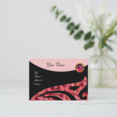 Carte De Visite AILIER STYLÉ 2 MONOGRAMME, ROUGE RUBIS, rose fuchs (Debout devant)