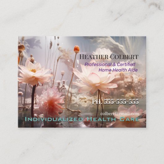 Carte De Visite Aimable Lotus Gentil Professionnel (Devant)