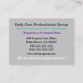 Carte De Visite Aimable Lotus Gentil Professionnel (Dos)