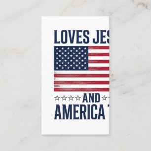 Carte De Visite Aime Jésus et l'Amérique aussi T-shirt chrétien pa