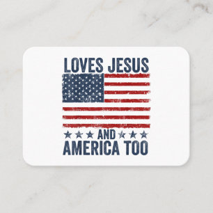 Carte De Visite Aime Jésus et l'Amérique Trop Dieu Chrétien 4ème d