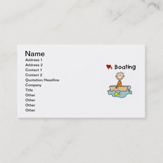 Carte De Visite Aime la navigation de plaisance (Devant)