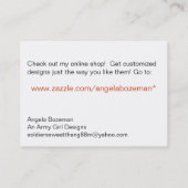 Carte De Visite aimez mon héros, ruban jaune de chaussure, (Dos)