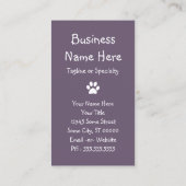 Carte De Visite aimez votre animal familier (Dos)