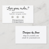 Carte De Visite Aimez votre commande Petite entreprise Insérer une (Devant / Derrière)