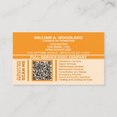 Carte De Visite Air Conditioning Heating and Cooling | Orange HVAC (Dos)