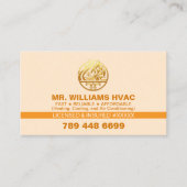 Carte De Visite Air Conditioning Heating and Cooling | Orange HVAC (Devant)
