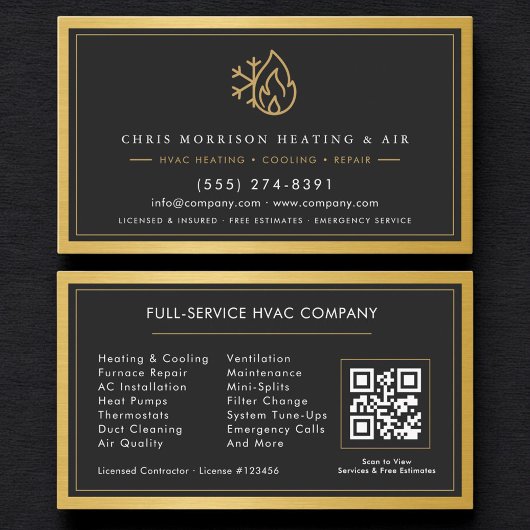 Carte De Visite Air Conditioning & Heating Tech QR Code