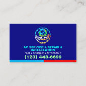 Carte De Visite Air Conditioning Services | HVAC Heating & Cooling (Devant)