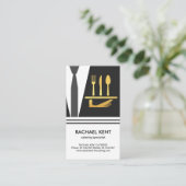 Carte De Visite Aire de tenue de serveur créative servant la coute (Debout devant)