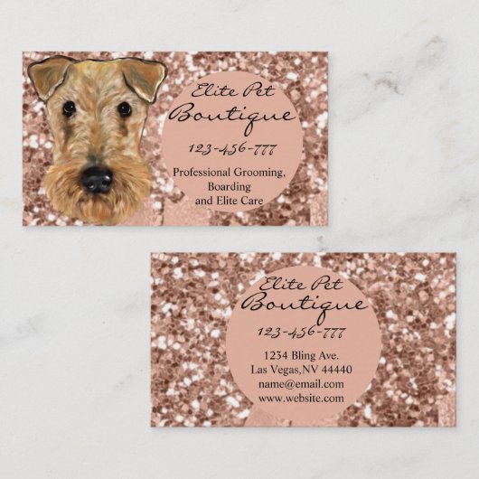 CARTE DE VISITE AIREDALE TERRIER (Devant / Derrière)