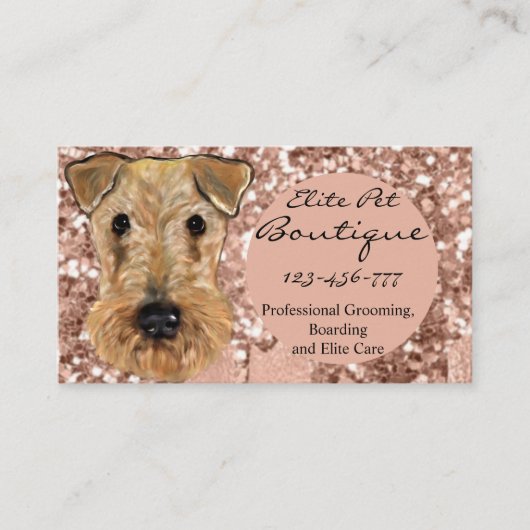 CARTE DE VISITE AIREDALE TERRIER (Devant)