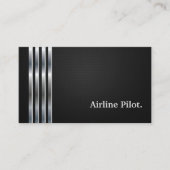 Carte De Visite Airline Pilot Professional Black Silver (Devant)