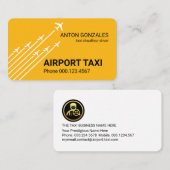 Carte De Visite Airplanes Liftoff Yellow Taxi Cab (Devant / Derrière)