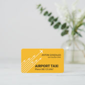 Carte De Visite Airplanes Liftoff Yellow Taxi Cab (Debout devant)
