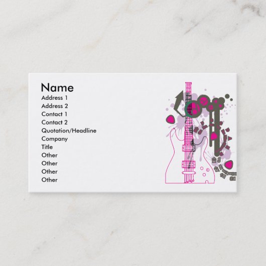 CARTE DE VISITE AIRS DE GUITAR-POP (Devant)
