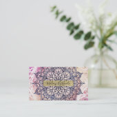 Carte De Visite Airy Mandala Happy Pink Purple Yellow (Debout devant)