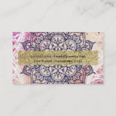 Carte De Visite Airy Mandala Happy Pink Purple Yellow (Dos)