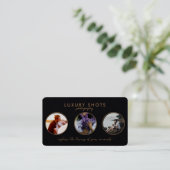Carte De Visite Ajouter 3 Photos Gold Premium Black Signature (Debout devant)