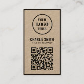 Carte De Visite Ajouter Code QR Ou Logo L Script Rustique Moderne (Devant)