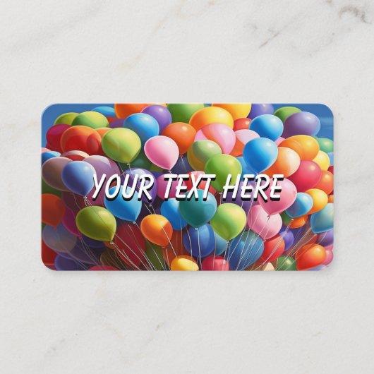 Carte De Visite Ajouter du texte aux ballons (Devant)