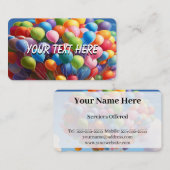 Carte De Visite Ajouter du texte aux ballons (Devant / Derrière)