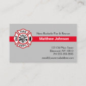 Carte De Visite Ajouter Firehouse Emblem Fire Department Firefight (Devant)