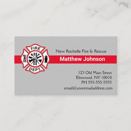 Carte De Visite Ajouter Firehouse Emblem Fire Department Firefight (Devant)