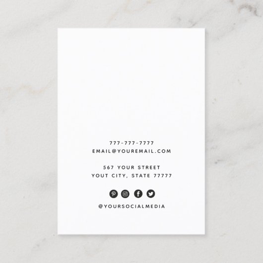 Carte De Visite Ajouter le logo Bijoux Boucles d'oreille blanc (Dos)