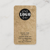 Carte De Visite Ajouter le logo Boucles d'oreille en papier Kraft  (Dos)