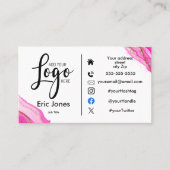 Carte De Visite ajouter le logo BUSINESS LOGO et médias sociaux Bu (Devant)