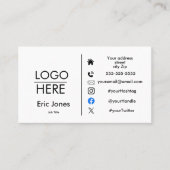 Carte De Visite ajouter le logo BUSINESS LOGO et médias sociaux Bu (Devant)