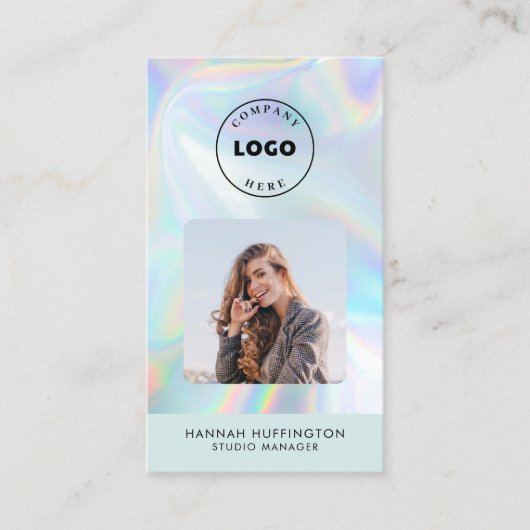 Carte De Visite Ajouter le logo QR Code photo de l'employé (Devant)