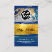 Carte De Visite Ajouter le logo QR Code & Social Media Gold Marine (Devant)
