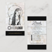 Carte De Visite Ajouter Logo Braiement de cheveux Salon Braid Styl (Devant / Derrière)