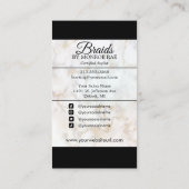 Carte De Visite Ajouter Logo Braiement de cheveux Salon Braid Styl (Dos)