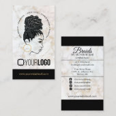 Carte De Visite Ajouter Logo Braiement de cheveux Salon Braid Styl (Devant / Derrière)