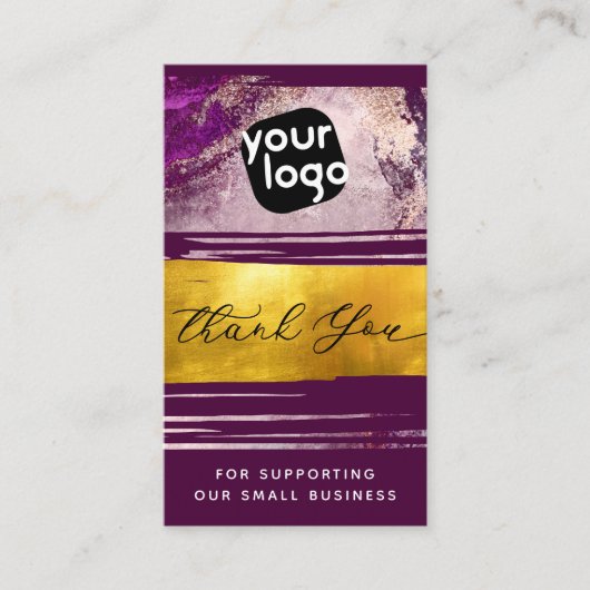 Carte De Visite Ajouter Logo et code QR Merci personnalisé moderne (Devant)