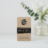 Carte De Visite Ajouter Logo et code QR Merci personnalisé moderne (Debout devant)