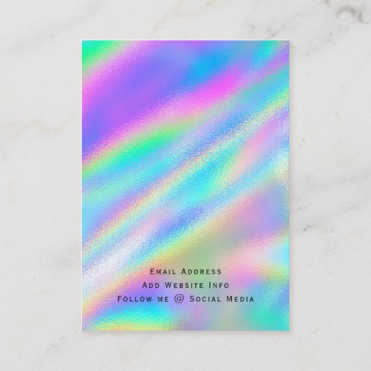 Carte De Visite Ajouter Logo Faux Holographique Eear Display Card (Dos)