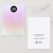 Carte De Visite Ajouter Logo Gold Splatter Aquarelle Écran d'oreil (Devant / Derrière)