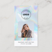 Carte De Visite Ajouter Logo Holographique Code QR Photo de l'empl (Devant)