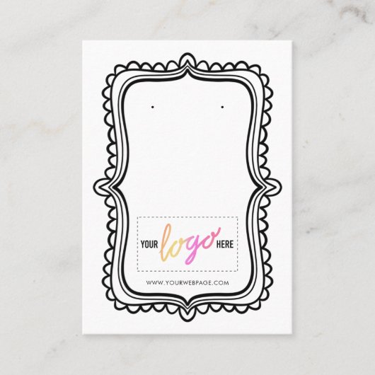 Carte De Visite Ajouter Logo Main Drawn Frame Earrings Display Car (Devant)
