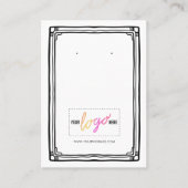 Carte De Visite Ajouter Logo Main Drawn Frame Earrings Display Car (Devant)