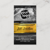 Carte De Visite Ajouter Logo QR Code Social Media Black Gold Charc (Devant)