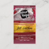 Carte De Visite Ajouter Logo QR Code & Social Media Bordeaux Red G (Devant)