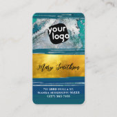 Carte De Visite Ajouter Logo QR Code & Social Media Gold Jade Gree (Devant)