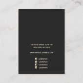 Carte De Visite Ajouter Logo Satin Gold Aquarelle Écran d'oreille (Dos)