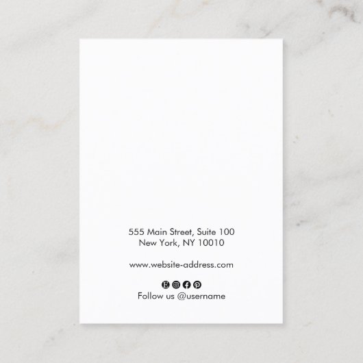 Carte De Visite Ajouter Logo Signature Script Bijoux à oreille bla (Dos)